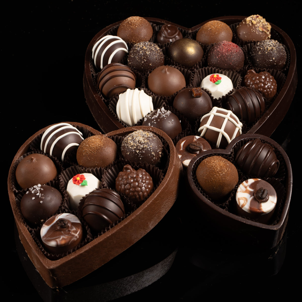 Pre-Made Chocolate Heart Gift Boxes
