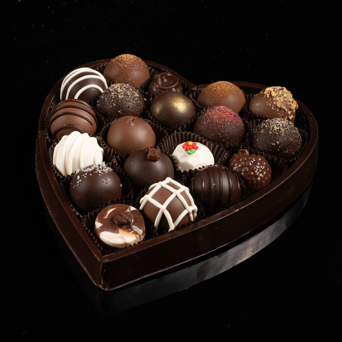 18pc. Solid Chocolate Heart Gift Box