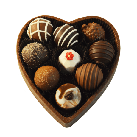 9pc. Solid Chocolate Heart Gift Box
